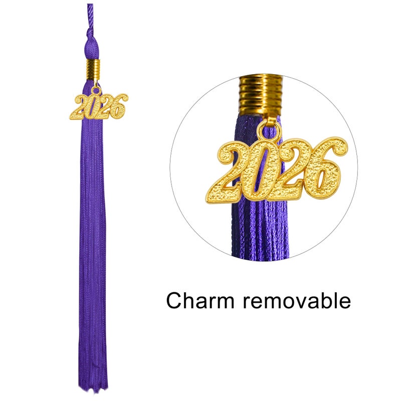GraduationMall Unisex Adult Matte Graduation Cap with 2026 Tassel Purple - Image 3